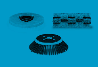 collage de cepillos cilíndricos y de disco para máquinas de limpieza de suelos